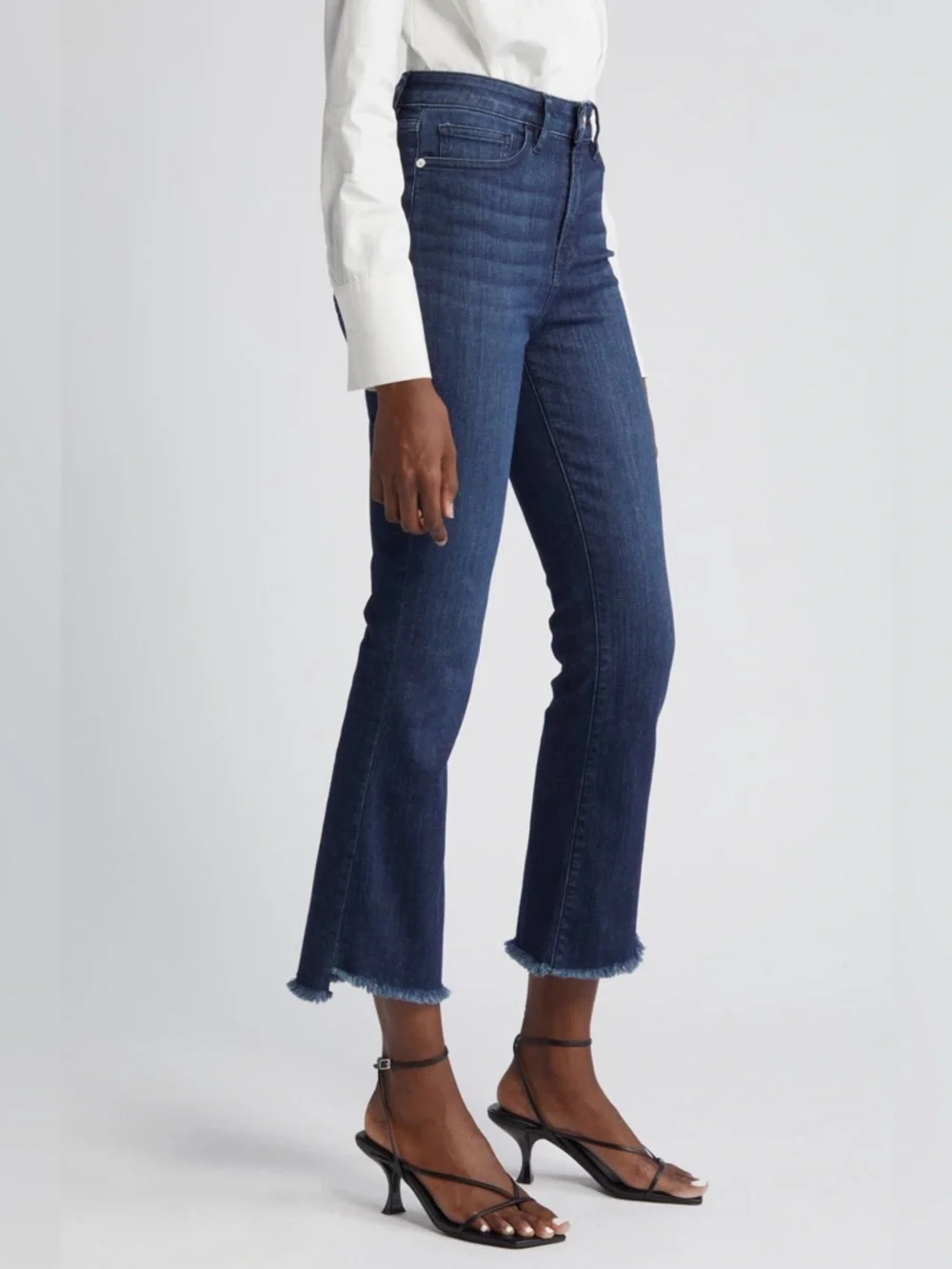 FRAME LE CROP MINI BOOT NAPLES FRAYED DESIGNER JEANS SZ 28 - Picture 4 of 16
